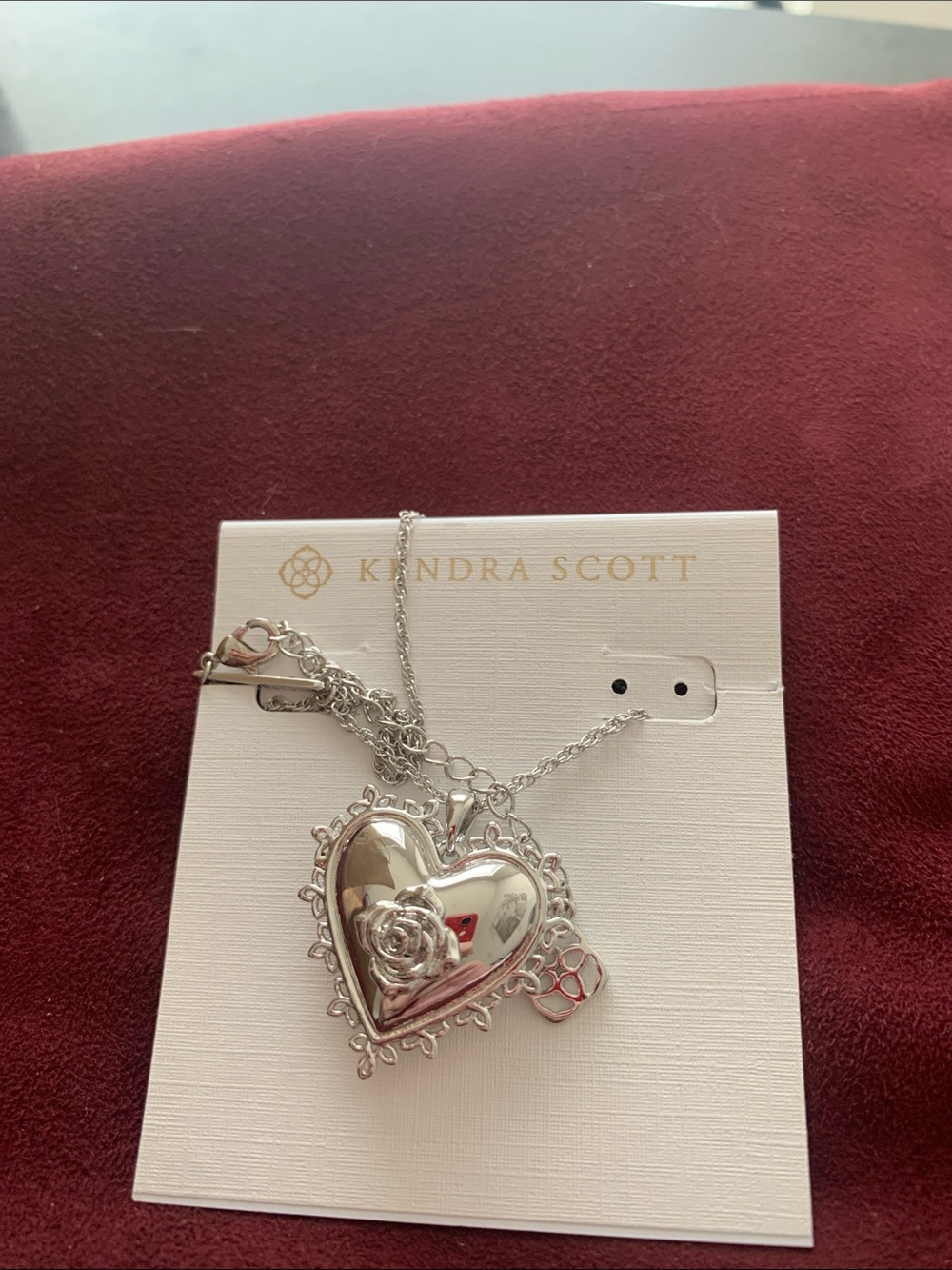 Kendra Scott Silver Heart Pendant Necklace
